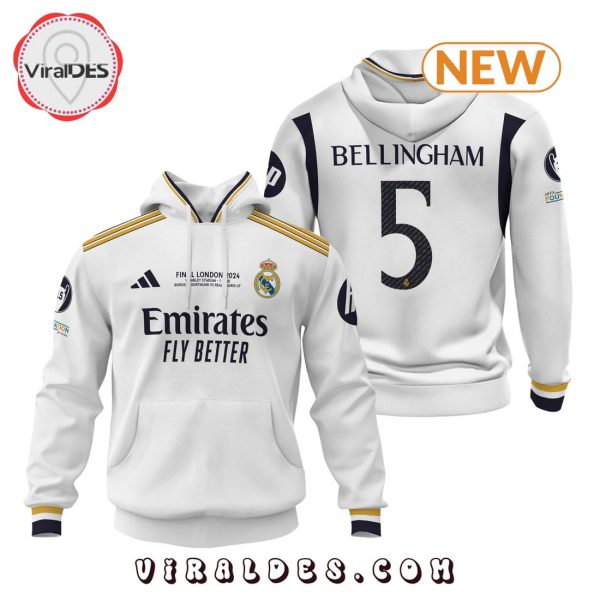 Real Madrid Jude Bellingham 24 25 Home White Hoodie