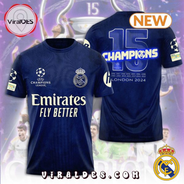 Real Madrid London 15 Champions Galaxy Navy Hoodie