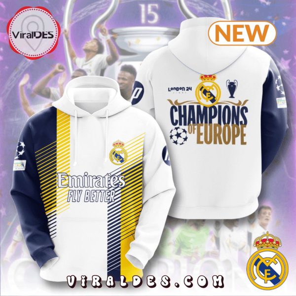 Real Madrid London 24 Champions Of Europe Hoodie