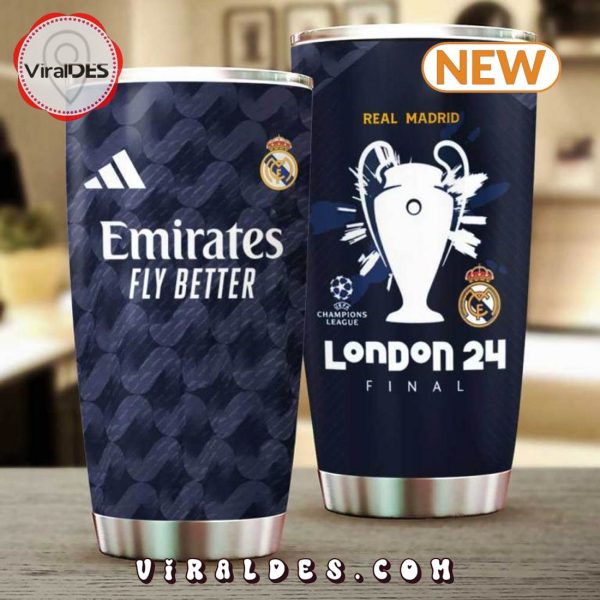 Real Madrid London 24 Final Champions Navy Tumbler