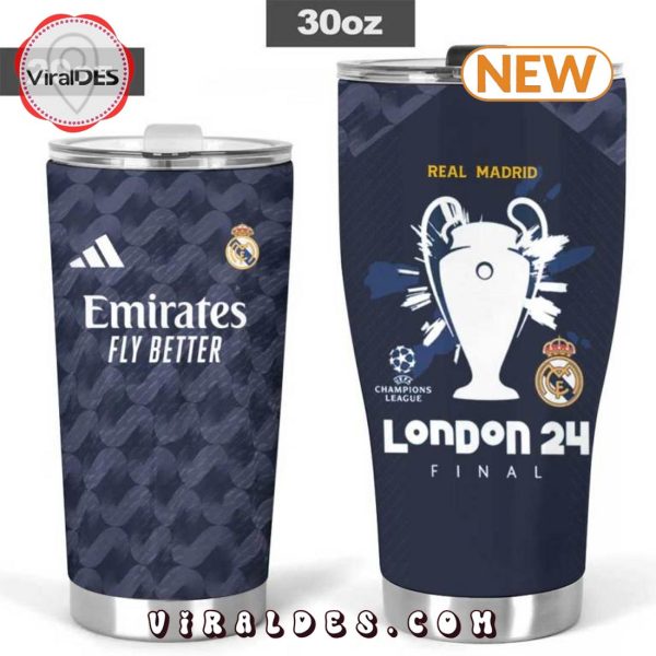 Real Madrid London 24 Final Champions Navy Tumbler