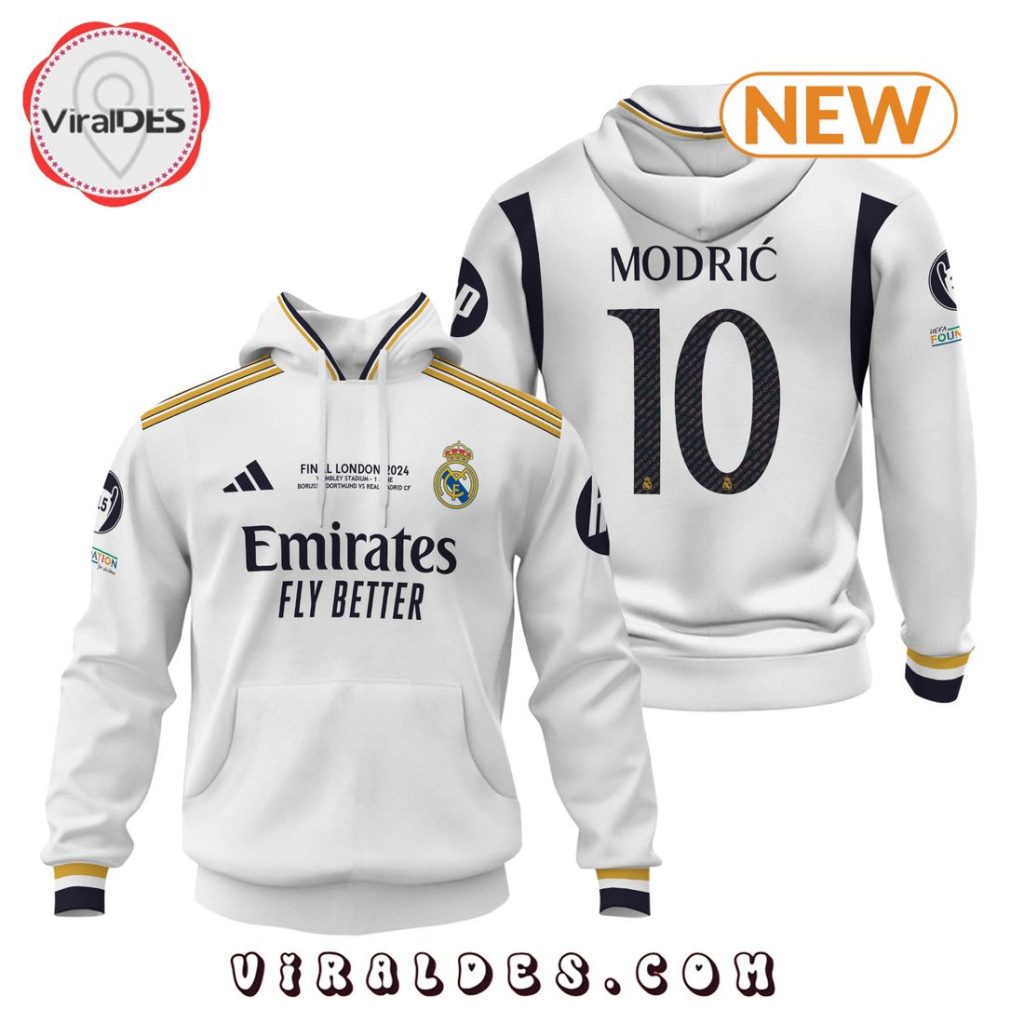 Real Madrid Luka Modric 24 25 Home White Hoodie