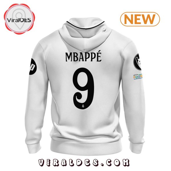 Real Madrid Mbappe 24 25 Home White Hoodie