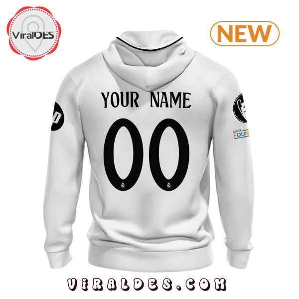 Real Madrid Personalized Name Number White Hoodie