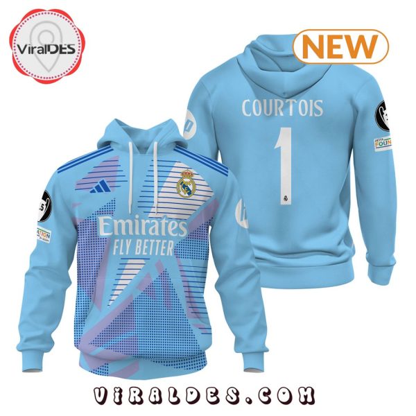 Real Madrid Thibaut Courtois 24 25 Home Blue Hoodie