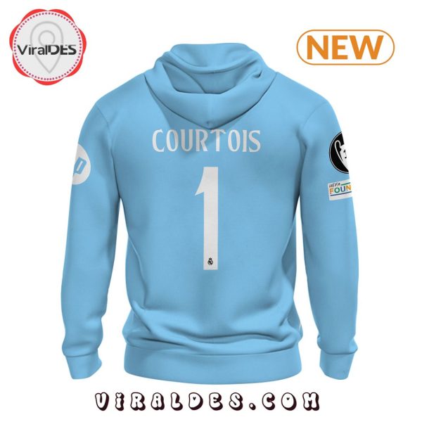 Real Madrid Thibaut Courtois 24 25 Home Blue Hoodie