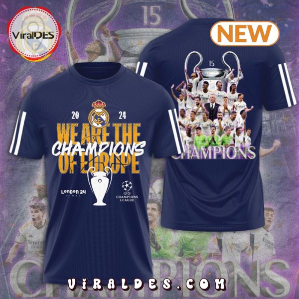 Real Madrid We Are The Champions Of Europe Navy Hoodie