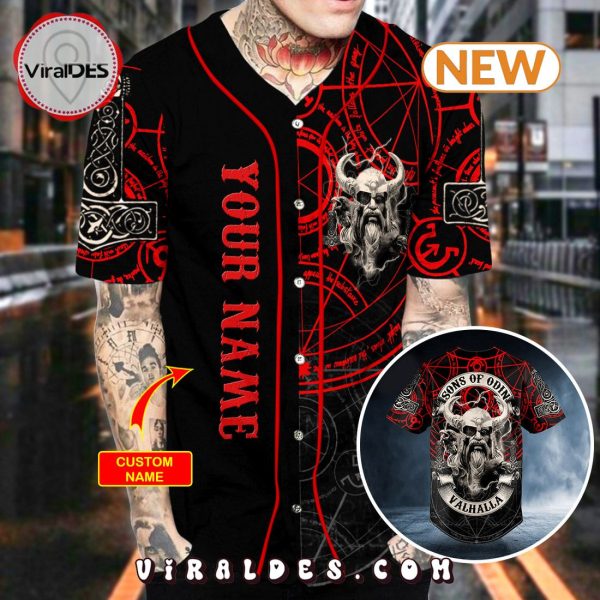 Son of Odin Valhalla Norse Mythology Tattoo Custom Baseball Jersey