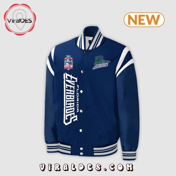 Special New Florida Everblades 2024 Navy Baseball Jacket