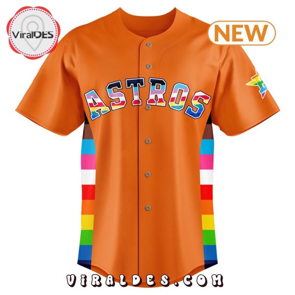 Special Pride Night Houston Astros Custom Name Orange Jersey