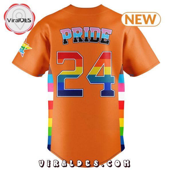 Special Pride Night Houston Astros Custom Name Orange Jersey