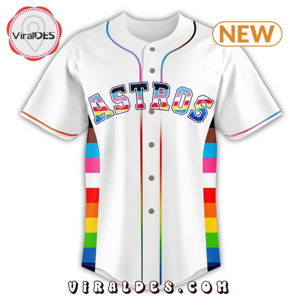 Special Pride Night Houston Astros Custom Name White Jersey