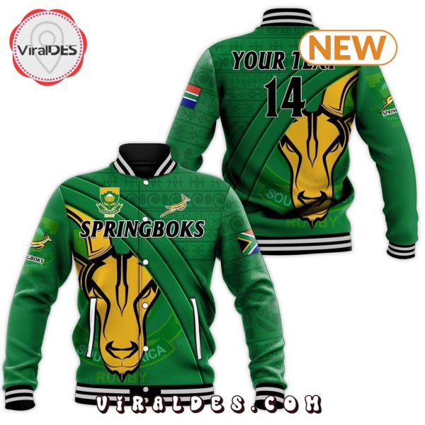 Springboks Rugby Union Custom Limited Green Baseball Jacket