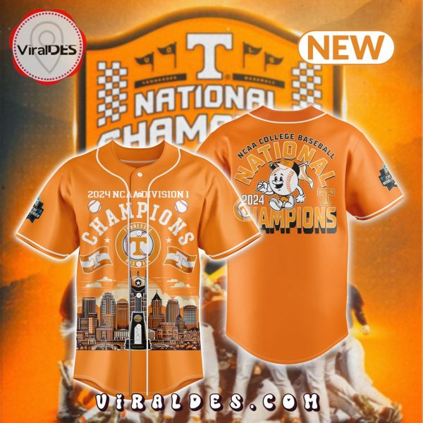 Tennessee Baseball Champion 2024 NCAA Division Orange Baseball Jersey