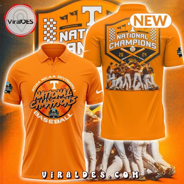 Tennessee Baseball Champion 2024 NCAA Division Orange Polo Shirt