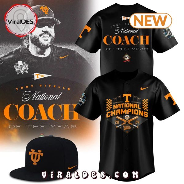 Tennessee Baseball Coach Tony Vitello Baseball Black Jersey