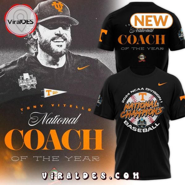 Tennessee National Coach Of The Years Tony Vitello Black T-Shirt, Cap