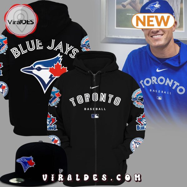 Toronto Blue Jays Cam Eden Black Baseball Zip Hoodie, Jogger, Cap