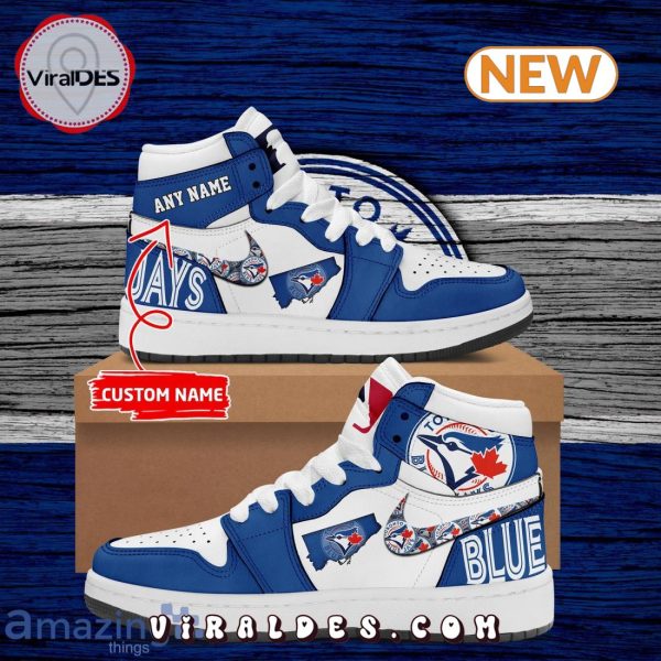 Toronto Blue Jays Custom Name Baseball Air Jordan 1 Shoes