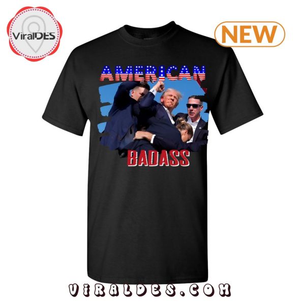 Trump American Badass Black Graphic T-Shirt