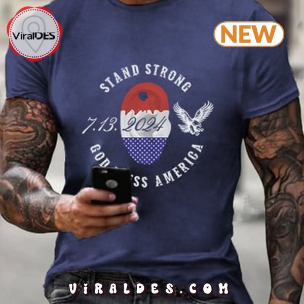 Trump Stand Strong God Bless America ​​Print T-Shirt