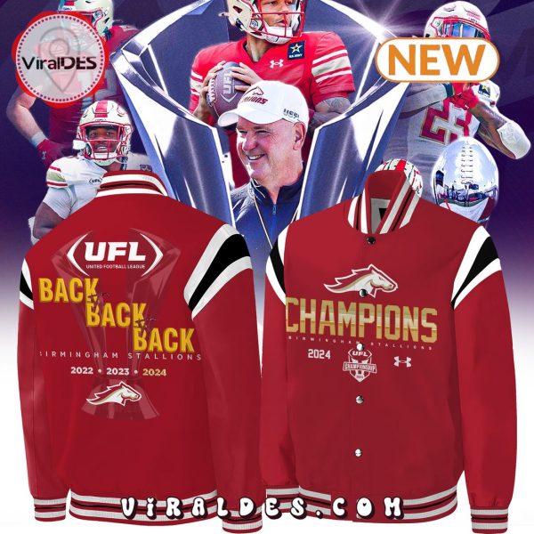 UFL CHAMPIONS Birmingham Stallions Red Classic Baseball Jacket