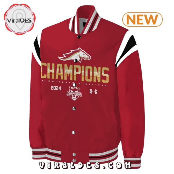 UFL CHAMPIONS Birmingham Stallions Red Classic Baseball Jacket