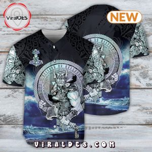 Unleash the Power of the Gods with the Viking Thor Norse God Of Thunder Baseball Jersey Shirts