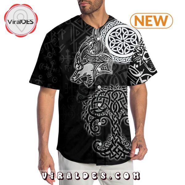 Viking Wolf For Men Baseball Jersey