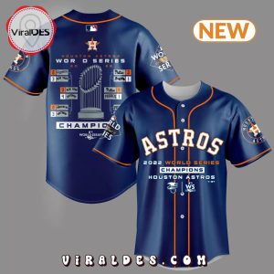 Houston Astros Champions World Series 2022 Golden Era Navy Jersey