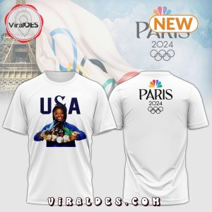 USA Simone Biles Paris 2024 White Shirt