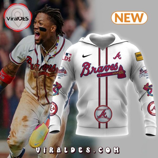 2023 Atlanta Braves Custom Postseason White Hoodie