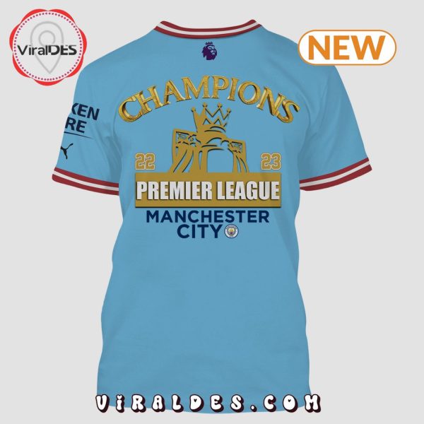 2023 Premier League Champions Manchester City Blue Shirt