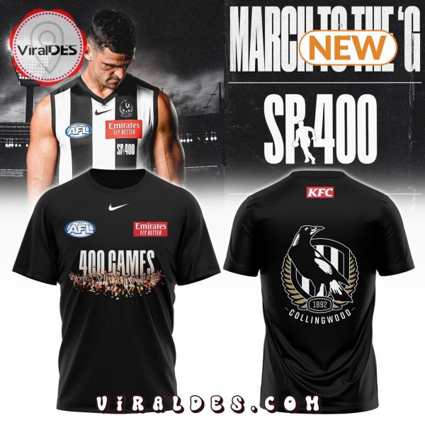 2024 Collingwood Magpies 400 Games T-Shirt, Jogger