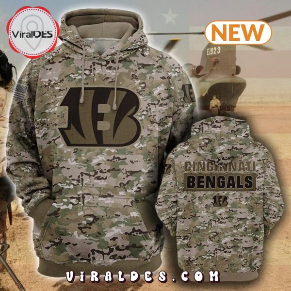 2024 NFL Cincinnati Bengals Army Design Hoodie