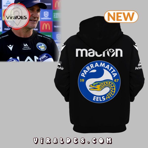 2024 Parramatta Eels FC Football Club Black Hoodie