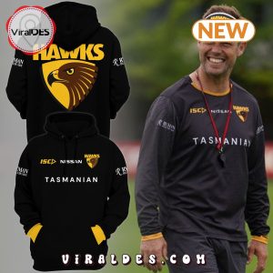 AFL Hawthorn Hawks Football Black Hoodie