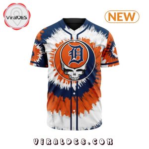 Detroit Tigers Custom Grateful Dead Design Baseball Jersey