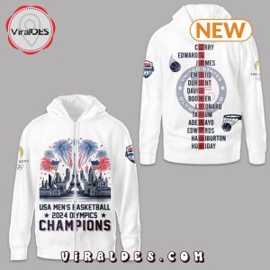 USA Men’s Basketball 2024 Olympics Champions White Hoodie