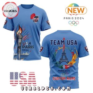 Custom Name USA Team Paris 2024 Olympics Blue Shirt