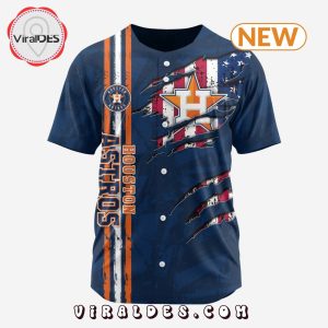 Houston Astros Custom US Flag Baseball Jersey