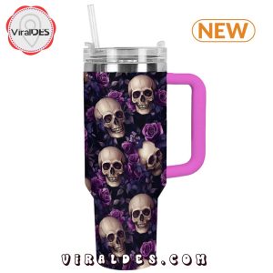 Midnight Roses Skull 40oz Tumbler