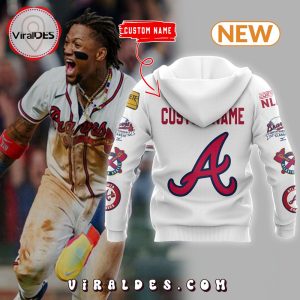 2023 Atlanta Braves Custom Postseason White Hoodie