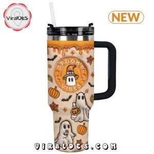 Glossy Halloween Spooky Vibes 40oz Tumbler