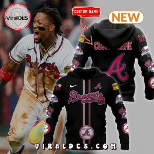 2023 Atlanta Braves Custom Postseason Black Hoodie