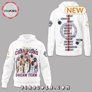 USA Dream Team Olympics 2024 Champions White Hoodie