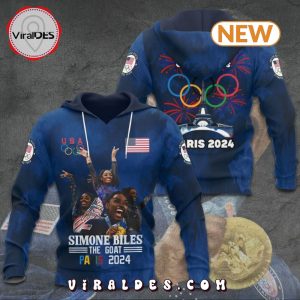 Simone Biles The Goat Paris 2024 Navy Hoodie