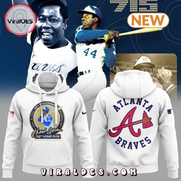 Atlanta Brave 50th Anniversary Hank Aaron 715th Home Run Hoodie