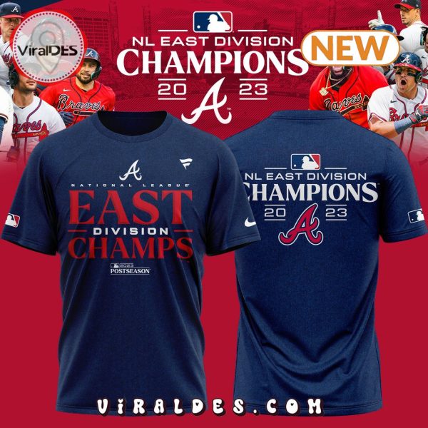 Atlanta Brave NL East Champion 2023 Navy T-Shirt, Cap