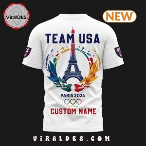 Custom Name USA Team Paris 2024 Olympics White Shirt